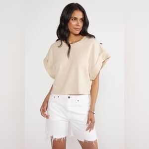 Etica Rhett Sweat Top In Sand, Size M